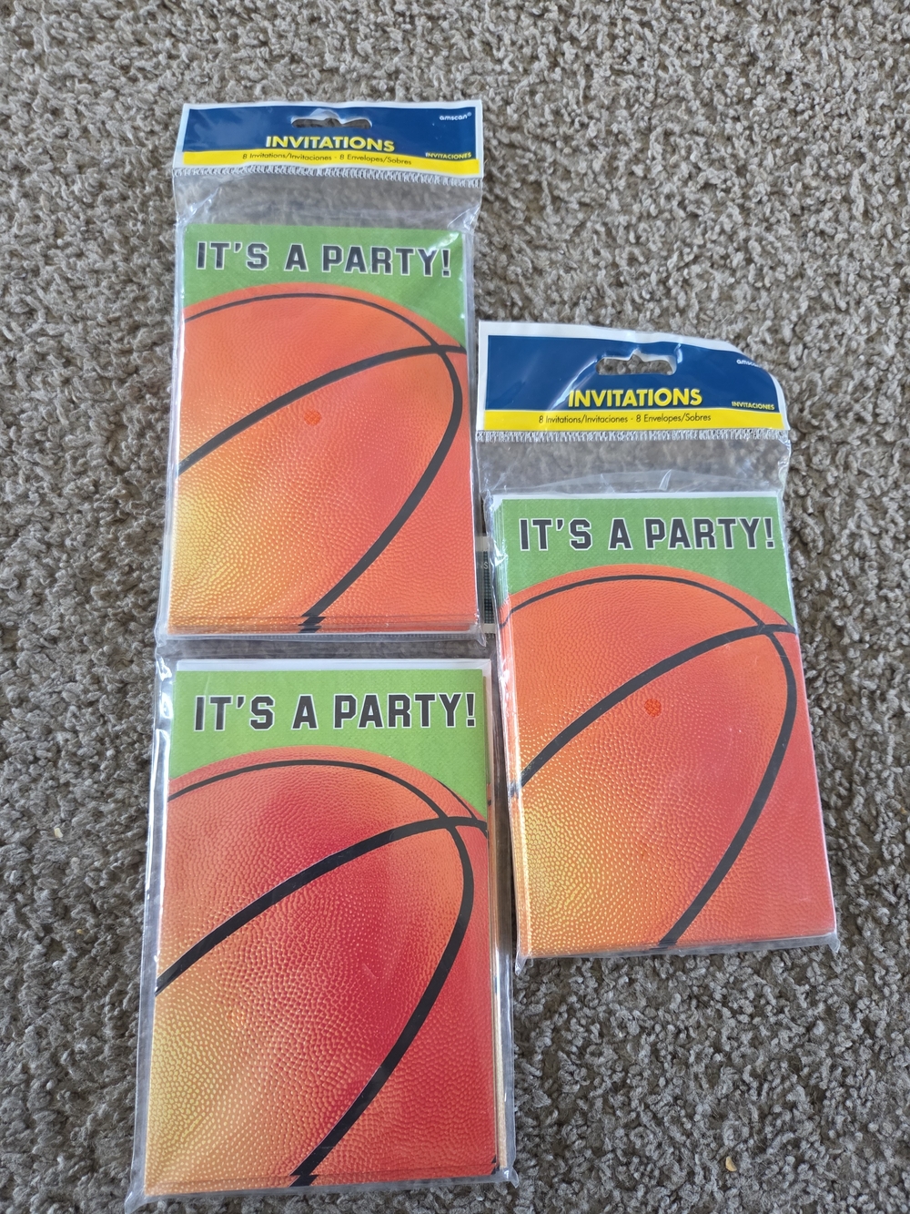 Basketball Party Invitations - Orange "It's a Party!" Pack